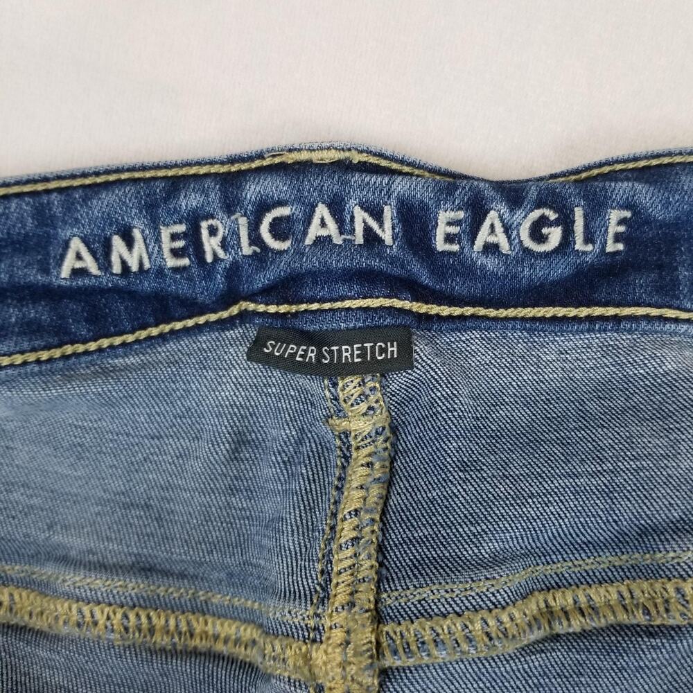 American Eagle Jeans Womens 18 Short Hi-Rise Jegging Super Stretch Distressed - Picture 5 of 11
